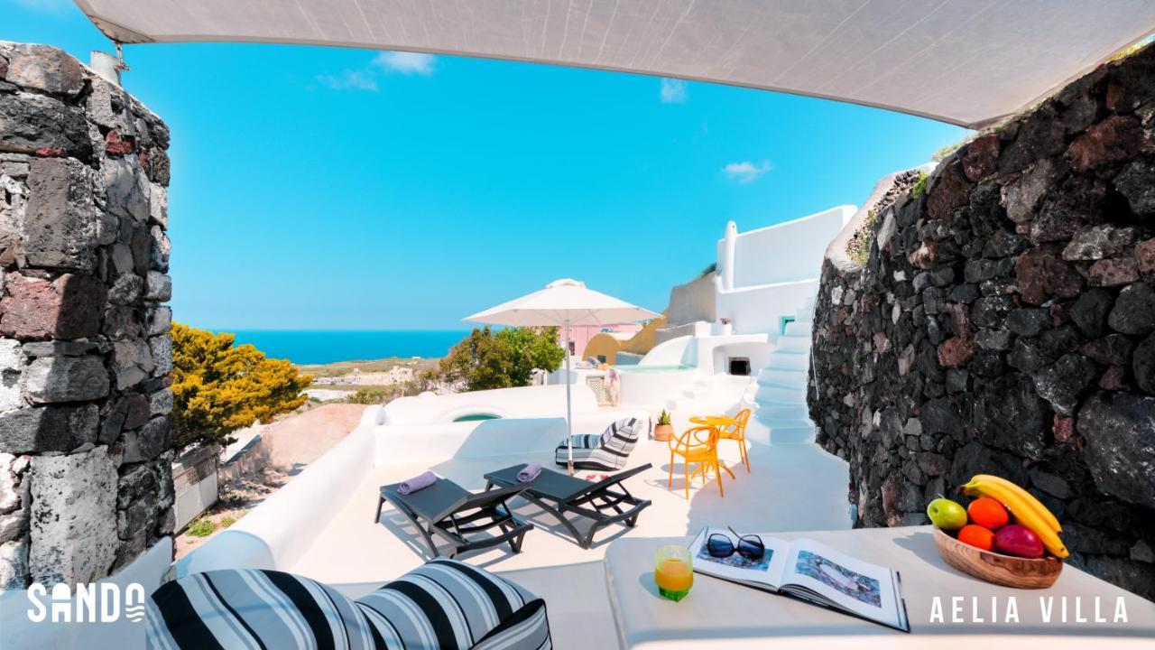 Sando Traditional Cave Villas With Jacuzzi And Sea View Vourvoulos Bagian luar foto