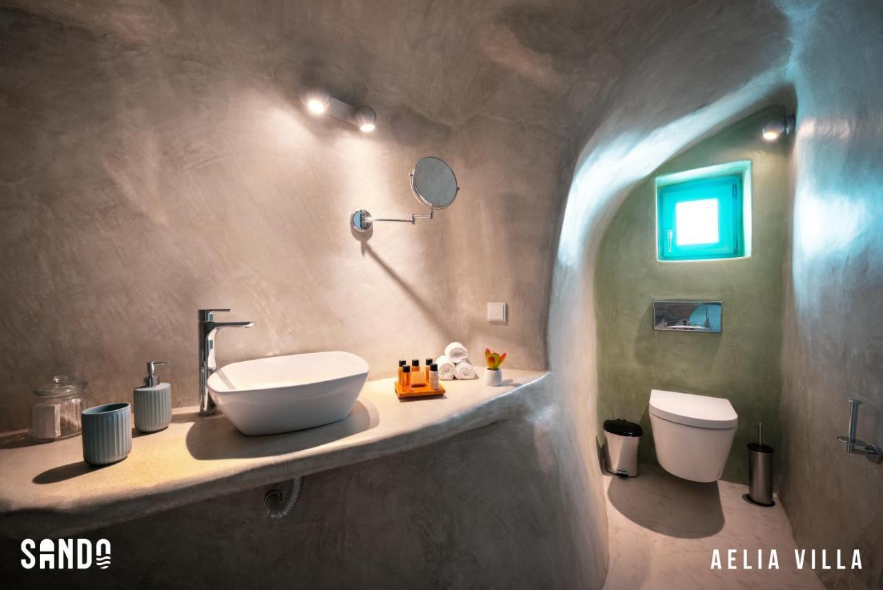 Sando Traditional Cave Villas With Jacuzzi And Sea View Vourvoulos Bagian luar foto