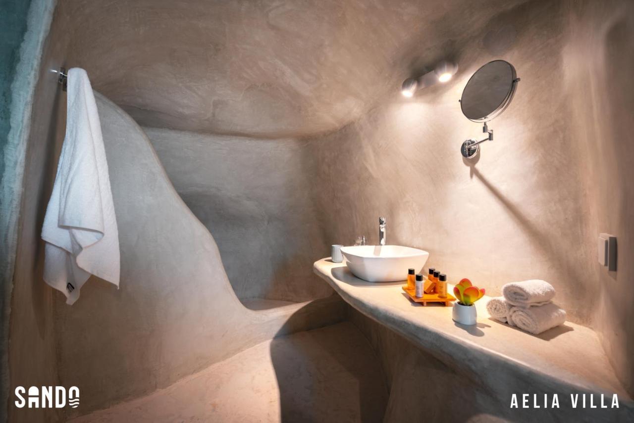 Sando Traditional Cave Villas With Jacuzzi And Sea View Vourvoulos Bagian luar foto
